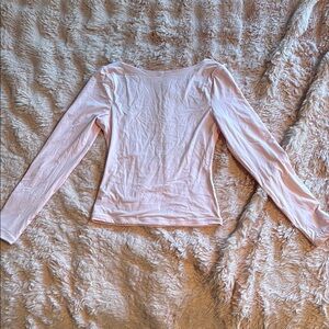Elegant Pink Long Sleeve Backless Top